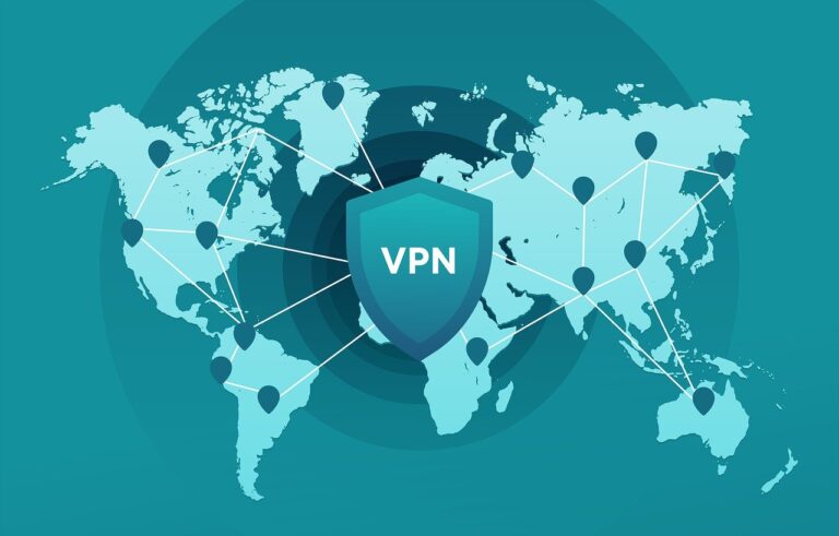Weltkarte mit VPN-Symbol und Verbindungen anzeigen