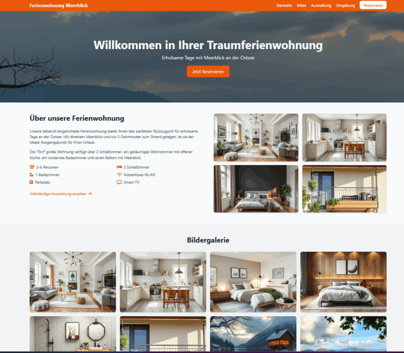 Screenshot einer website